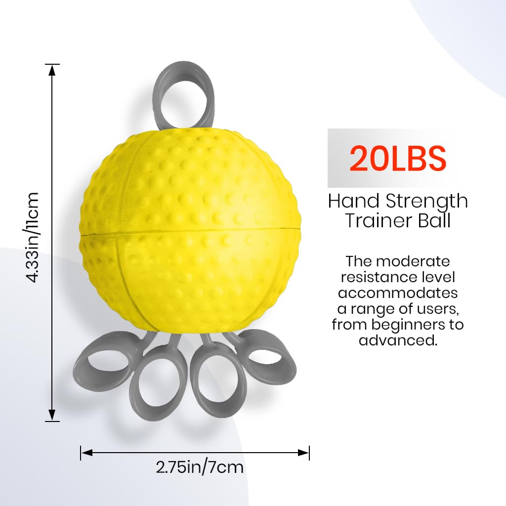 Proberos Hand Gripper Ball for Grip and Finger Exercise with 20lb Resistance | Platinum Silicone