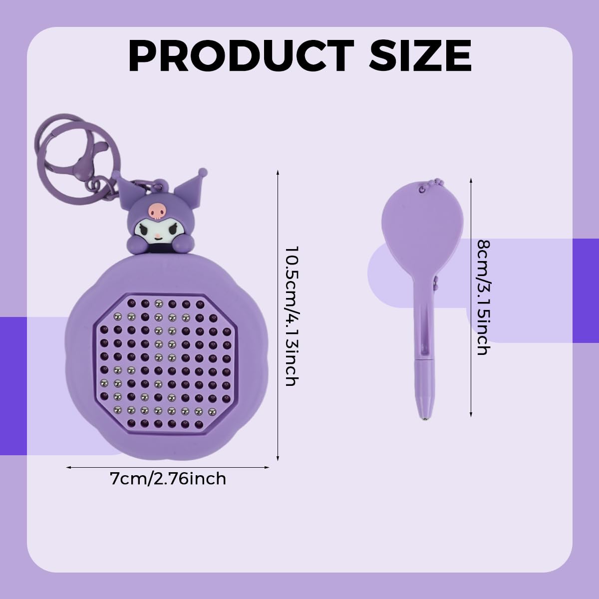 PATPAT Sanrio Kulomi Keychain for Girls featuring Magnetic Bead Puzzle Board Toy | Cute Bag Charm and Stress Relief Accessory