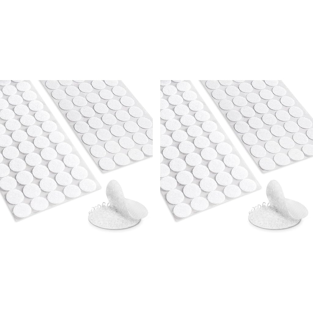 ZIBUYU Velcro Dots for Classroom and Home Projects with 200 Set 2cm Hook & Loop | White