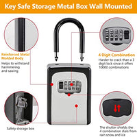 HASTHIP® Metal Key Safe Combination Storage Box Wall Mounted, Waterproof Lock Box for House Key, 5 Key Capacity, Weatherproof Resettable Code House Key Safe Lock Box for Indoor, Outdoor (Black)