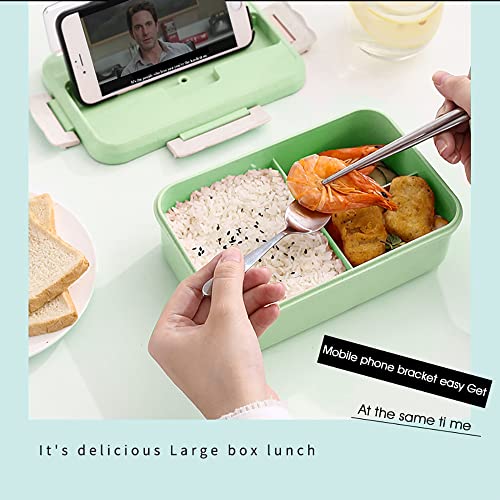 HASTHIP® Lunch Box with Tableware Combo for Kids Boys Adults Leakproof Tiffin Box Set 1000ml Bento Boxes for School or Work Portion Containers BPA Free 3 Compartments Lunch Boxes