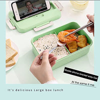 HASTHIP® Lunch Box with Tableware Combo for Kids Boys Adults Leakproof Tiffin Box Set 1000ml Bento Boxes for School or Work Portion Containers BPA Free 3 Compartments Lunch Boxes