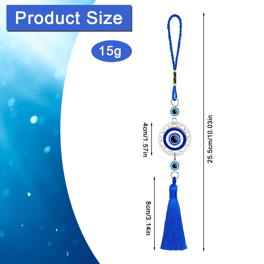 ZIBUYU Lucky Evil Eye Car Hanging Ornament for Rear View Mirror featuring Protective Amulet Design and Decorative Charm | Adds Positive Energy and Stylish Auto Accent