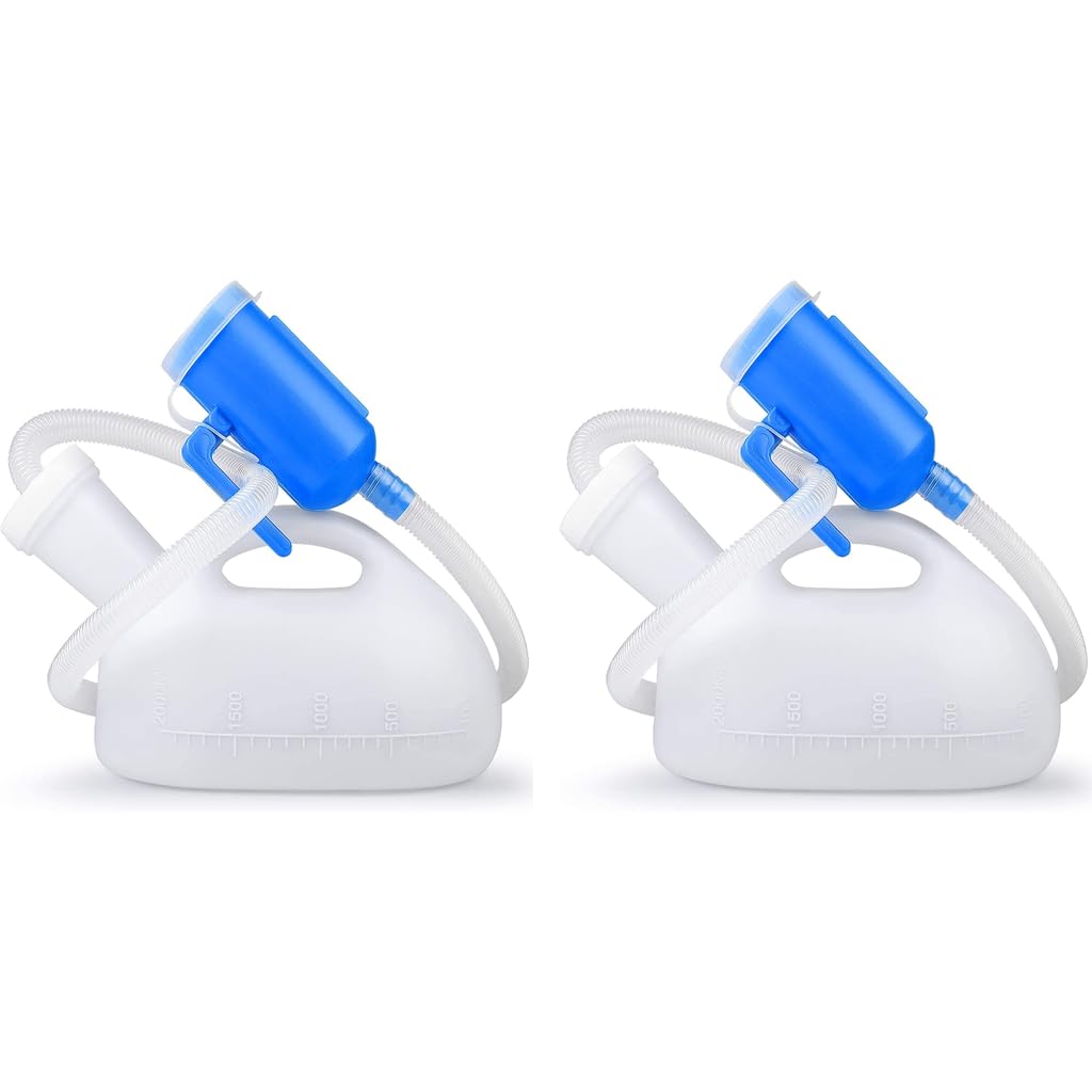 HANNEA Urine Collector for Men with 5.2ft Tube and 2000ml Capacity | Reusable Leakproof Travel Urinal