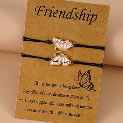 ZIBUYU® Best Friends Friendship Bracelets Friendship Bracelet Butterfly Bracelet Friendship Necklace Girlfriend Love Sisters Necklace, Girls Gift Necklace, One Pair