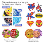 PATPAT® DIY Diamond Painting Stickers Kit 8Pcs Cartoon Spiderman Diamond Painting Art Sticker for Kids Self-adhesive Color Diamond Painting Art Sticker Kit for Kids & Adults Gift for Kids Age 3+