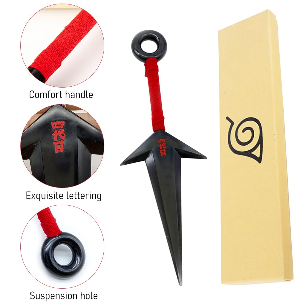 ZIBUYU® Naruto Kunai Cosplay Accessories Uchiha Itachi Cosplay Prop PVC Kunai Japanese Ninja Training Tool Anime Merchandise Naruto (10.43 inch) - Black