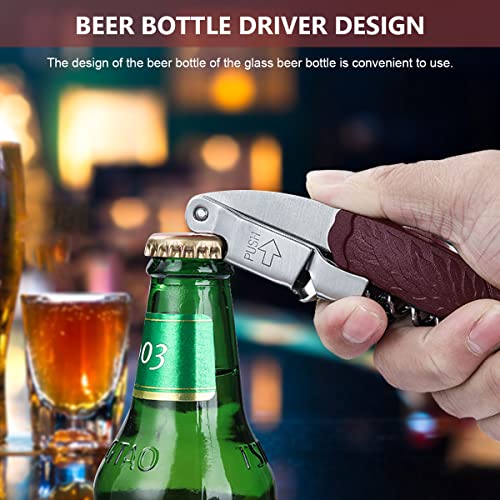 HASTHIP® Wine Opener Stainless Steel Wine Bottle Opener Wine Bottle Corkscrew with Foil Cutter Creative Eagle Head Handle