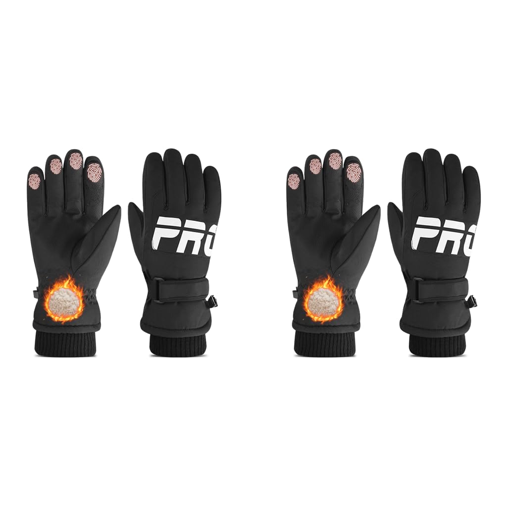 GUSTAVE Winter Gloves for Men with Fleece Lining and Anti Slip Grip | Waterproof Windproof 2PCS