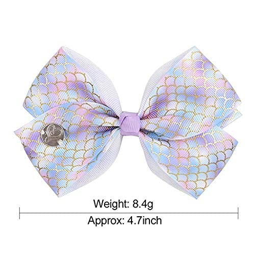 PALAY Hair Bows Alligator Clips Unicorn Grosgrain Ribbon Hair Barrettes Accessories for Girls -6 Pcs