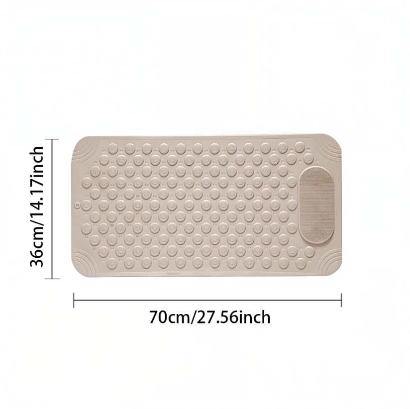 ZIBUYU Foot Scrubber Mat for Shower with Strong Suction Cups and Soft PVC Bristles | Hygienic Home Spa Cleaning