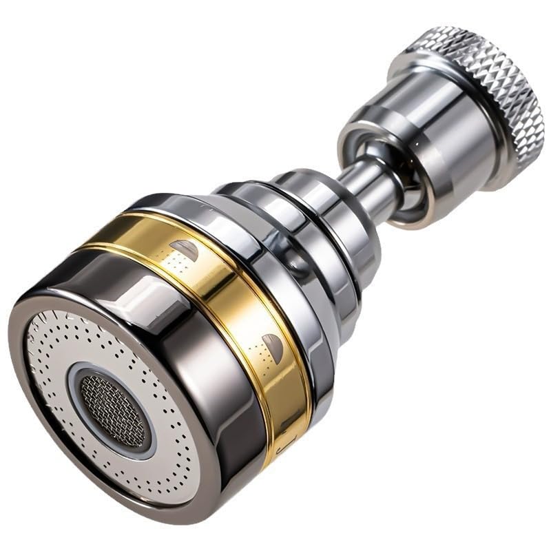 ZIBUYU® Kitchen Faucet Spray Head, Solid Brass and Stainless Steel, 360 Degree Rotatable Aerator – 3 Flow Mode Adjustable