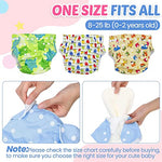 SNOWIE SOFT® Adjustable Cloth Diapers 0-3Yrs Pack of 3 with 6 Bamboo Inserts, Waterproof Reusable Diaper Covers, Breathable Eco-Friendly Nappies for Infants to Toddlers