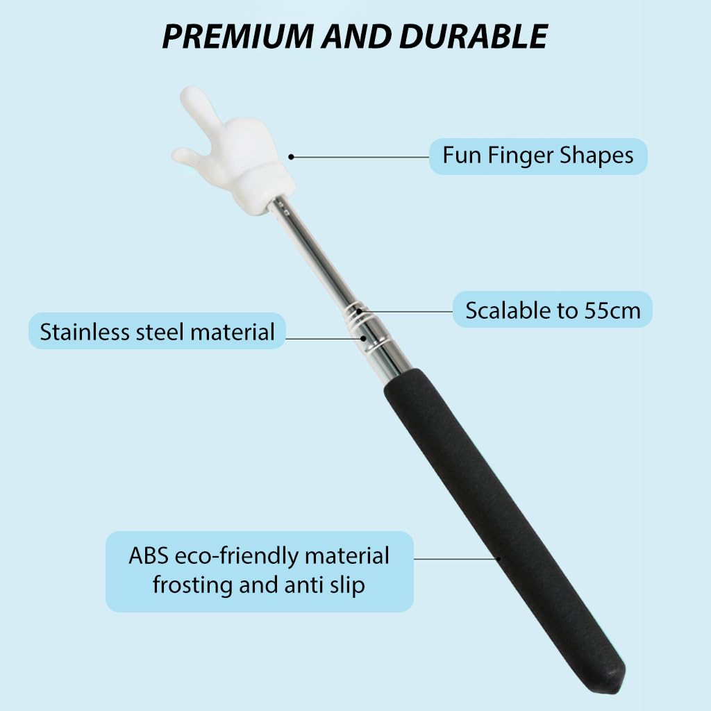 Climberty Telescopic Teachers Pointer for Classroom Use with 6.7–21.7 in Retractable Design and Silicone Handle