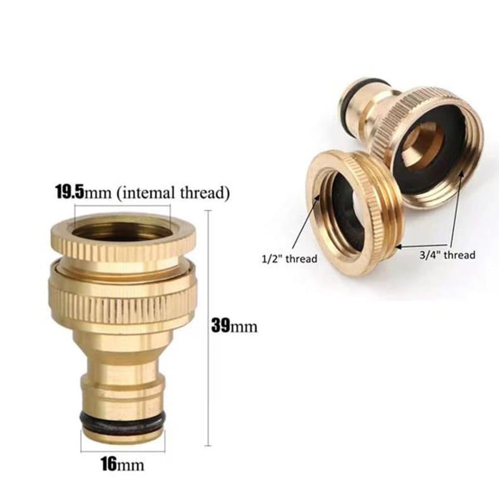ZIBUYU 3 in 1 Universal Brass Tap Connector for Faucets with Quick Connect Design | Fits Garden Hoses and Washing Machines