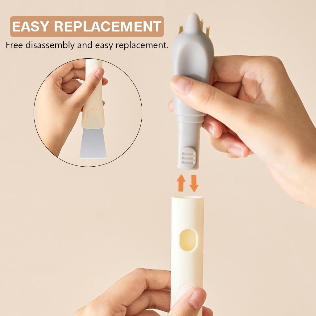 HASTHIP Gap Cleaning Brush for Kitchen and Bathroom with 2 in 1 Scraper and Copper Bristles