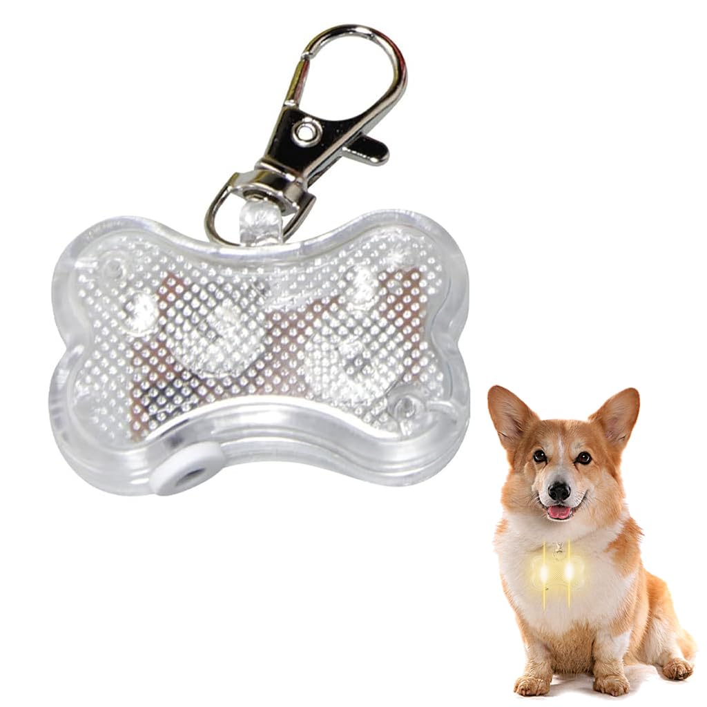 Qpets® LED Colorful Dog Collar Charm 7-Color Bone-shaped Dog Collar Charm with Switch Waterproof Bone-shaped Key Chain Charm Bag Charms