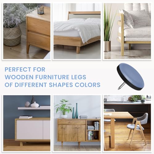 HASTHIP® 48PCS Furniture Pads 25mm Chair Leg Floor Protector Silicone Felt Leg Caps Covers for Hardwood Floors Wooden Table
