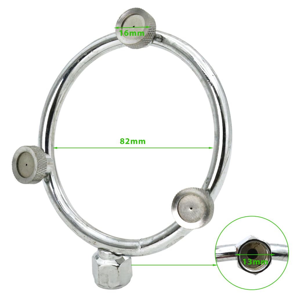 HASTHIP® Metal Garden Sprayer Nozzle Multi-Porous Spray Pump Outdoor Water For Plants Stainless Steel Atomizing Ring High-Pressure Multi Head Grass 3PCS