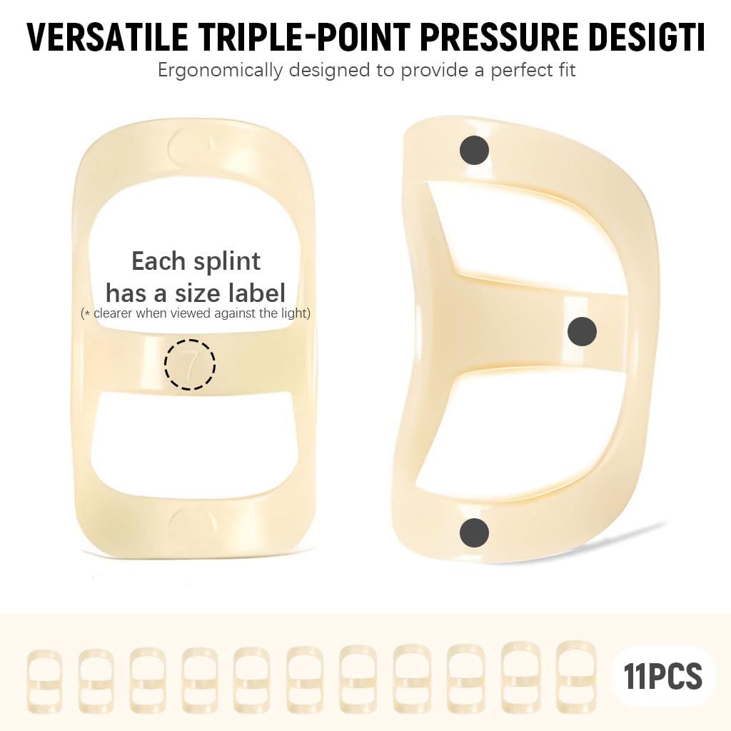 HANNEA Mallet Finger Splint for Joint Support with Universal Size 12 Fit and PP Material | Pain Relief and Finger Protection