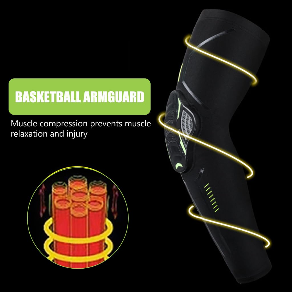 Proberos Compression Arm Sleeves for Sports with 10mm EVA Padding and Silicone Anti Slip | UV Protection