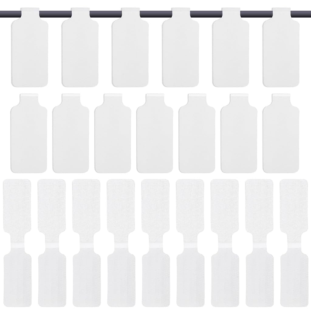 ZIBUYU Self Adhesive Cable Label Stickers for Home and Office with Hook & Loop Design | 100 Pcs Waterproof Writable Nylon Tags 3.54x0.79 in