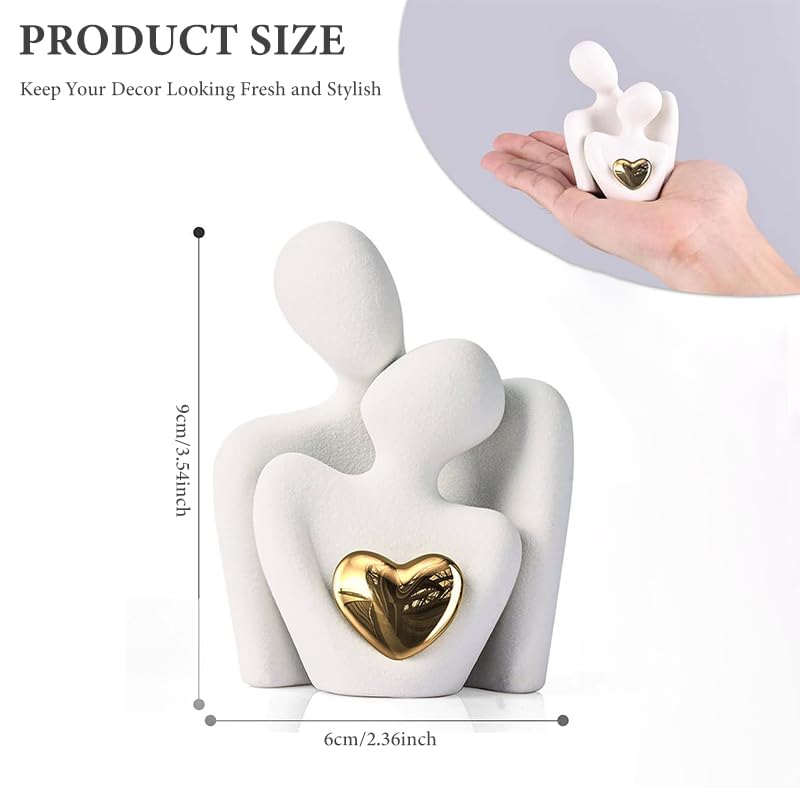 HASTHIP Home Decor Statue Couple Figurine for Romantic Gift with 2 in Ceramic Design | Wedding and Anniversary Display