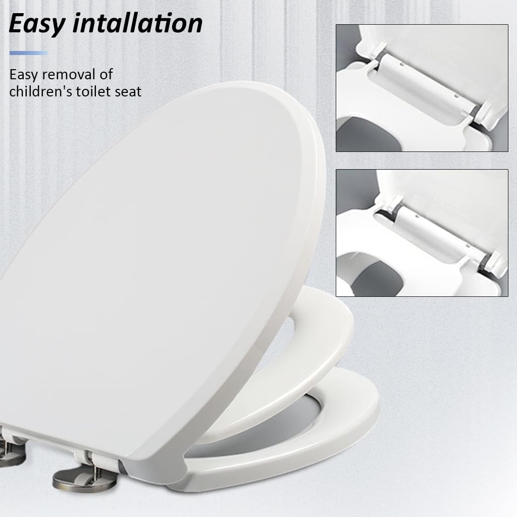 HANNEA® Toilet Seat Cover 2 in 1 Hindware Toilet Seat for Kids & Adults, Commode Seat Cover with Built in Child Use, Commode Seat Toddler Potty Training Indian Toilet Seat Oval Toilet Accessories