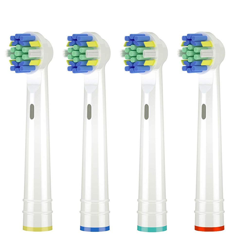 MAYCREATE Replacement Brush Heads for Oral B Bases Pack of 8 with Cross Action Nylon Bristles