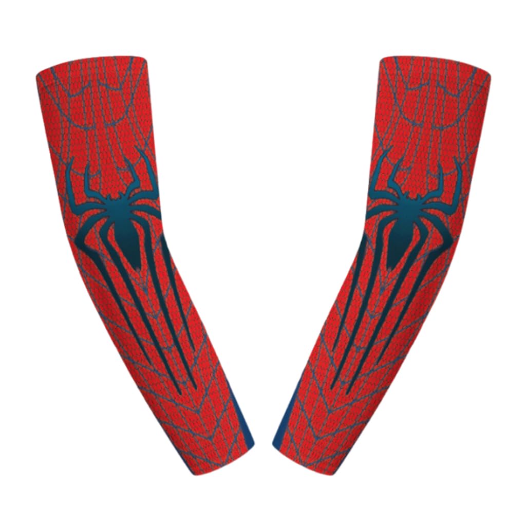 SNOWIE SOFT® UV Protection Arm Sleeves for Kids UPF 50+ Protective Summer Hand Sleeves for Kids, Breathable Cool Spider Man Hand Cover Arm Sleeves for Boys Toddler for Outdoor Sports (1 Pair)