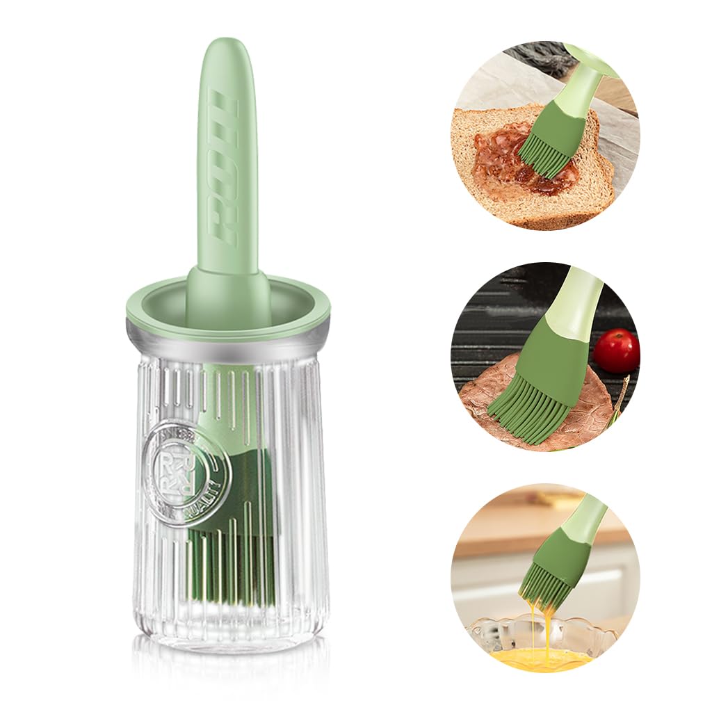 ZIBUYU Silicone Sauce Oil Brush for Cooking with 200 ML Dispenser Bottle | Food‑Grade Integrated Design