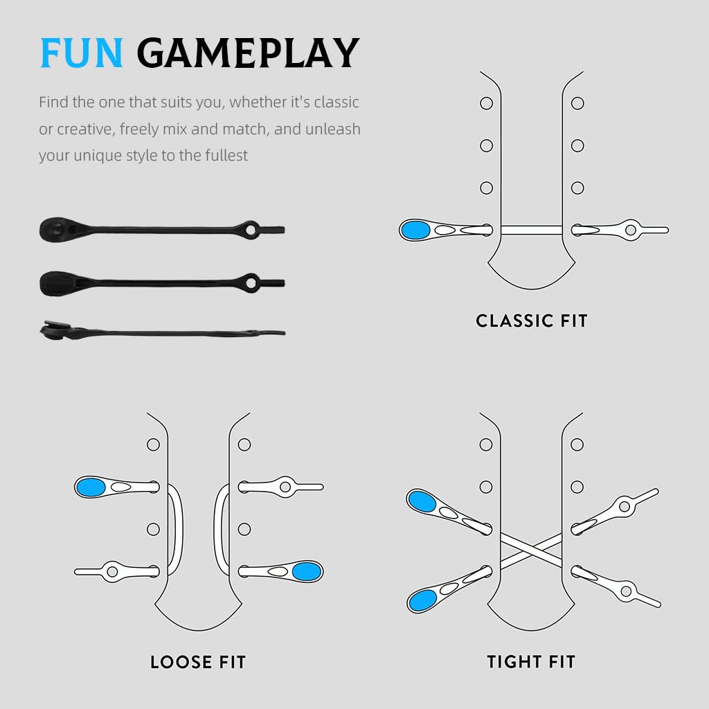 MAYCREATE No Tie Shoelaces 24Pcs for Running and Training with Snap Closures | Elastic Fit