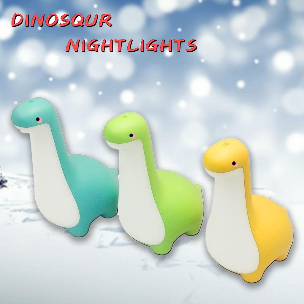 ELEPHANTBOAT® LED Night Light Cartoon Dinosaur Night Light Bedside Night for Kid Warm Light Dimmable Night Light with 2 Brightness USB Night Light for Bedroom, Kids Room, Nursery Room