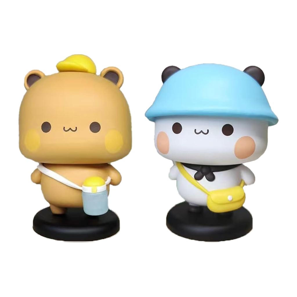 STHIRA® 2 PCS Bubu and Dudu Bears Car Dashboard Decorations, Cute Cartoon Statue Bears Panda Figurine Office Desk Decor for Decor Accessories Tabletop Ornaments Gifts