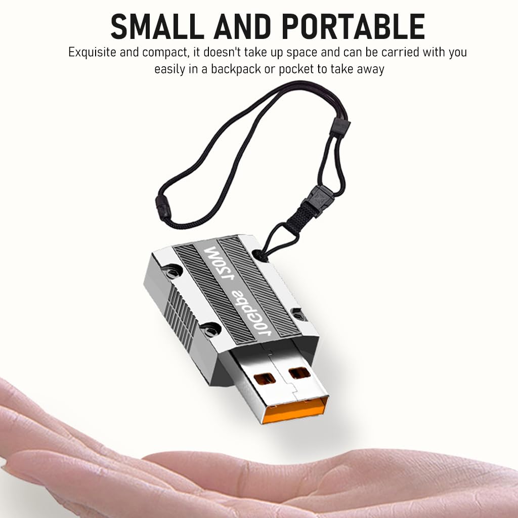 Verilux Type C Adapter for USB C Devices with 120W PD Fast Charging and Magnetic Design