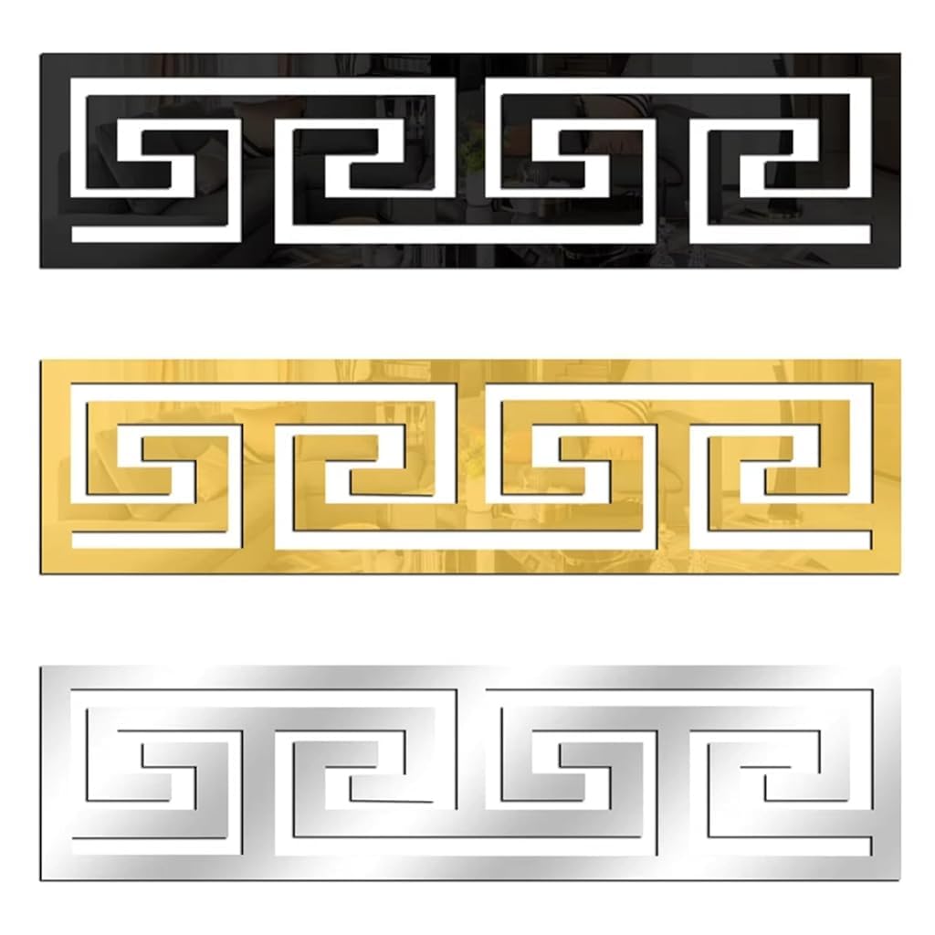 HASTHIP Geometric Shape Acrylic Wall Stickers for DIY Home Decor with 12 Pcs Black Design