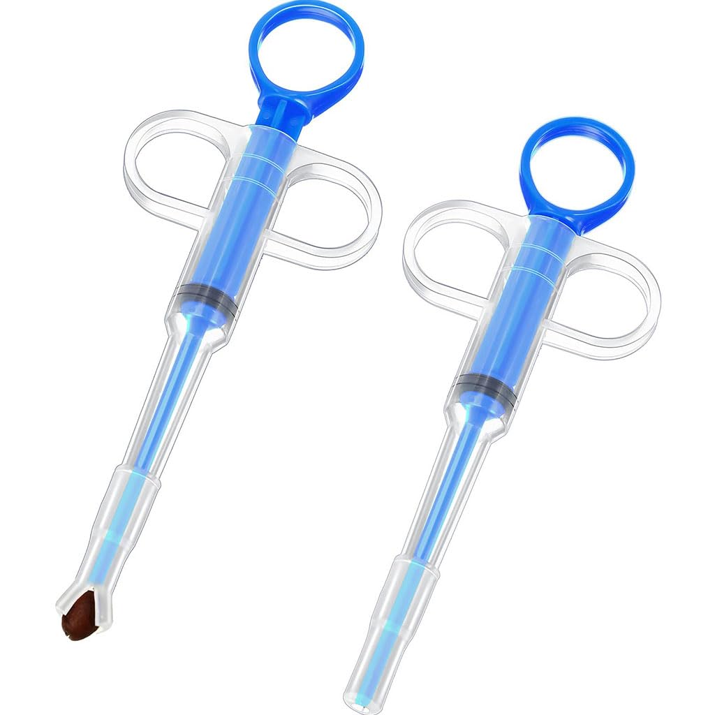 ZIBUYU Pet Medicine Syringe for Tablets and Liquids with Soft Silicone Nozzles | 2 Pack