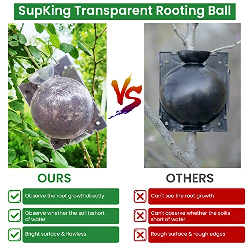 HASTHIP® 8PCS Plant Rooting Ball with Secure Locks for Indoor Outdoor Plants Reusable Grow Propagation Grafting Tools Device Root Box