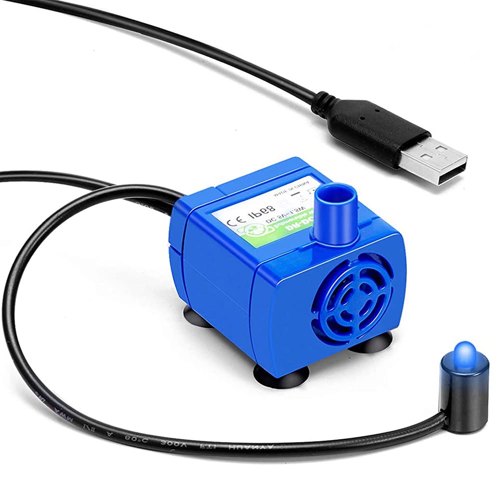 ELEPHANTBOAT Cat Water Fountain Pump with 5V USB Low Noise Motor | Replacement Dispenser for Pets