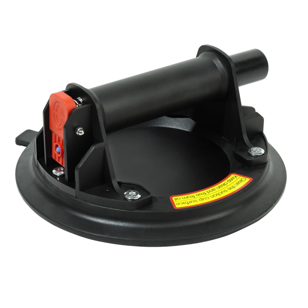 Serplex Suction Cup Lifter for Glass and Tile with 8 in Pad 330lbs Capacity | Ergonomic Handle