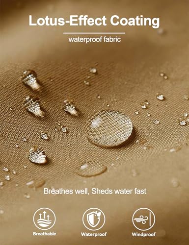 Venzina® Women's 3-in-1 Waterproof Windproof Jacket with Detachable Fleece Liner for Winter, Hiking, Travel & City Commute, Army Brown-M