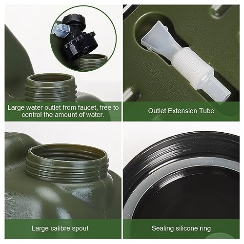 Optifit® Camping Water Container with Easy Faucet Portable Food Grade PE BPA Free Outdoor Folding Tank for Sport Camping Riding Mountaineer Hiking 12L 3PCS