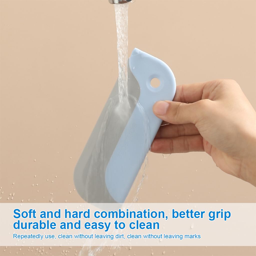 ZIBUYU Bird Glass Wiper for Bathroom Mirrors with Ergonomic Handle and Soft TPR Edge | 3-Piece PP Cleaning Tool Set