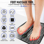 HANNEA® Foot Massager for Pain Relief, EMS Foot Massage Pad, Electric Portable Wireless Rechargeable Massager Pad with 6 Modes, 19 Strength Levels (Black)