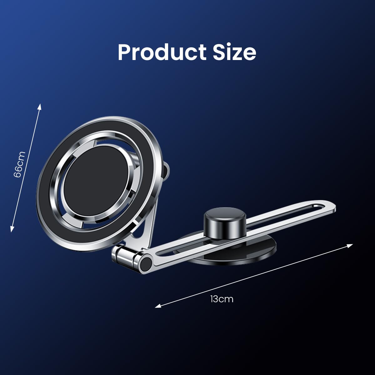 STHIRA Adjustable Magnetic Mobile Holder for Car Dashboard with 360 Rotation and Aviation Aluminum Build