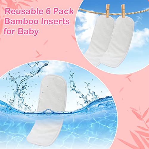 SNOWIE SOFT® Adjustable Cloth Diapers 0-3Yrs Pack of 3 with 6 Bamboo Inserts, Waterproof Reusable Diaper Covers, Breathable Eco-Friendly Nappies for Infants to Toddlers