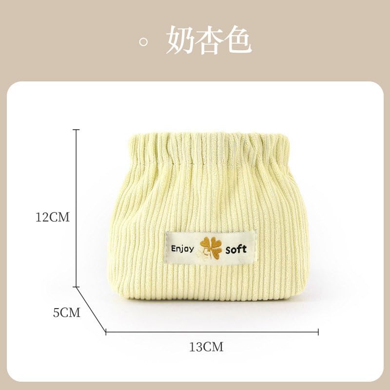 MAYCREATE Cosmetic Travel Bag for Compact Storage featuring Spring Opening and Corduroy Finish | 2 Piece Set 13x5x12cm