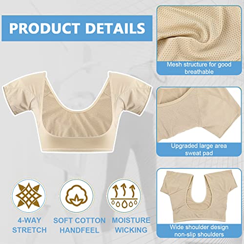 HANNEA® Sweat Pads for Underarms Women Armpit Sweat Proof Guard Vest Breathable Padded Underarm Sweat Pad for Women - Reusable & Washable (Size L, Suitable for 57-75kg)