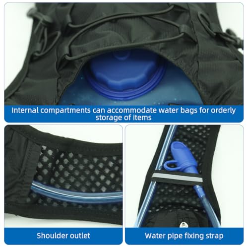 Proberos® 5L Hydration Backpack Vest with 3L Water Bladder Quick Dry Nylon Mesh Pack for Men Women Multi Pockets Ultra Lightweight Fashion Outdoor Gear Hiking Trail Running 3PCS