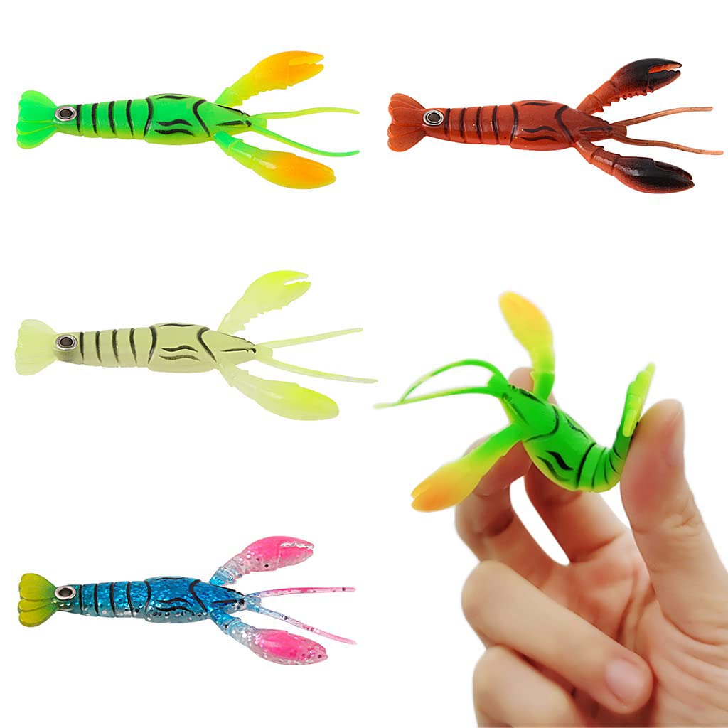 HASTHIP Fishing Lures Kit for Freshwater and Saltwater with 4 pcs 8.5cm Soft Baits | Realistic Crab Design